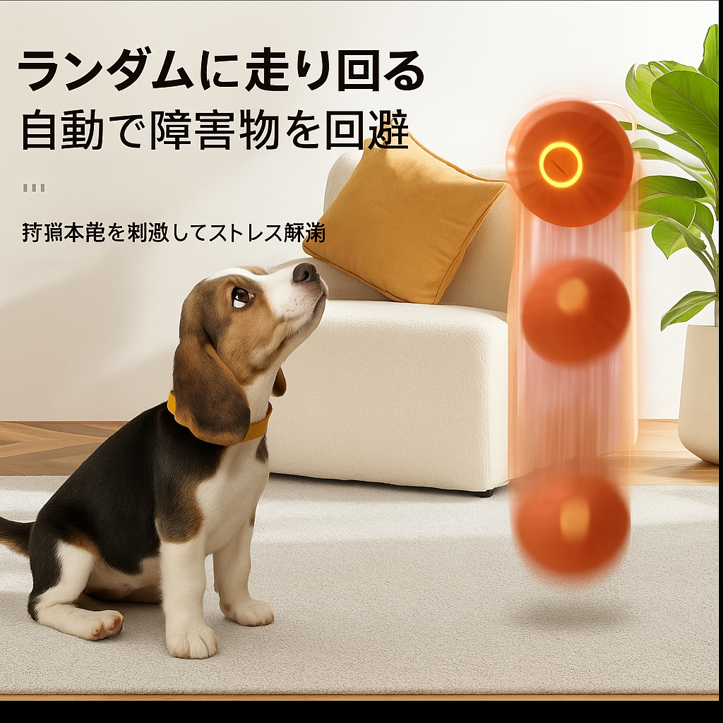ペット用インタラクティブ自動ボール – 充電式・スマート・耐久性抜群・LEDライト付き