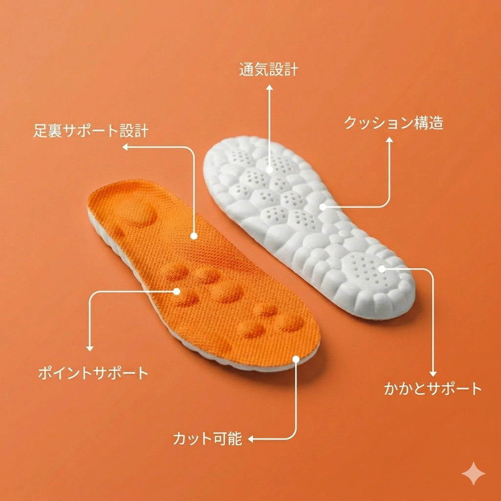 楽足インソール™｜足の疲れをやさしく軽減