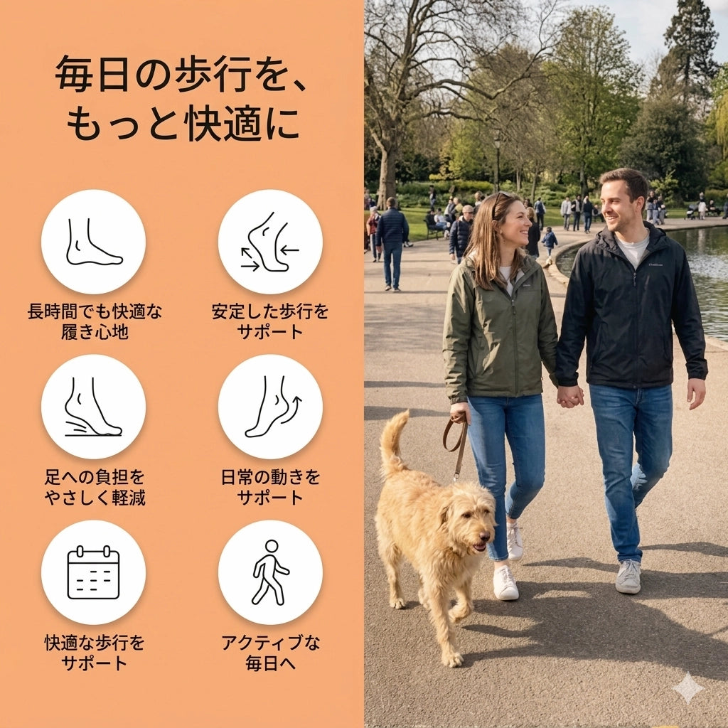 楽足インソール™｜足の疲れをやさしく軽減